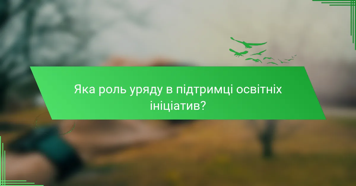 Яка роль уряду в підтримці освітніх ініціатив?