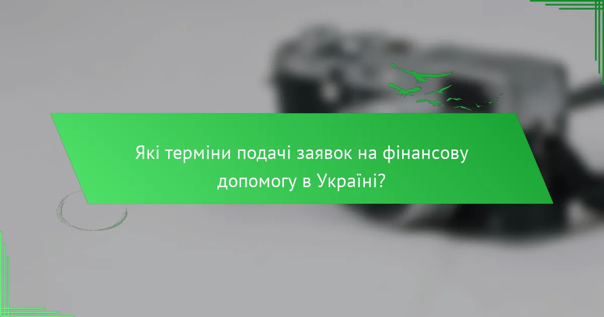 Які терміни подачі заявок на фінансову допомогу в Україні?