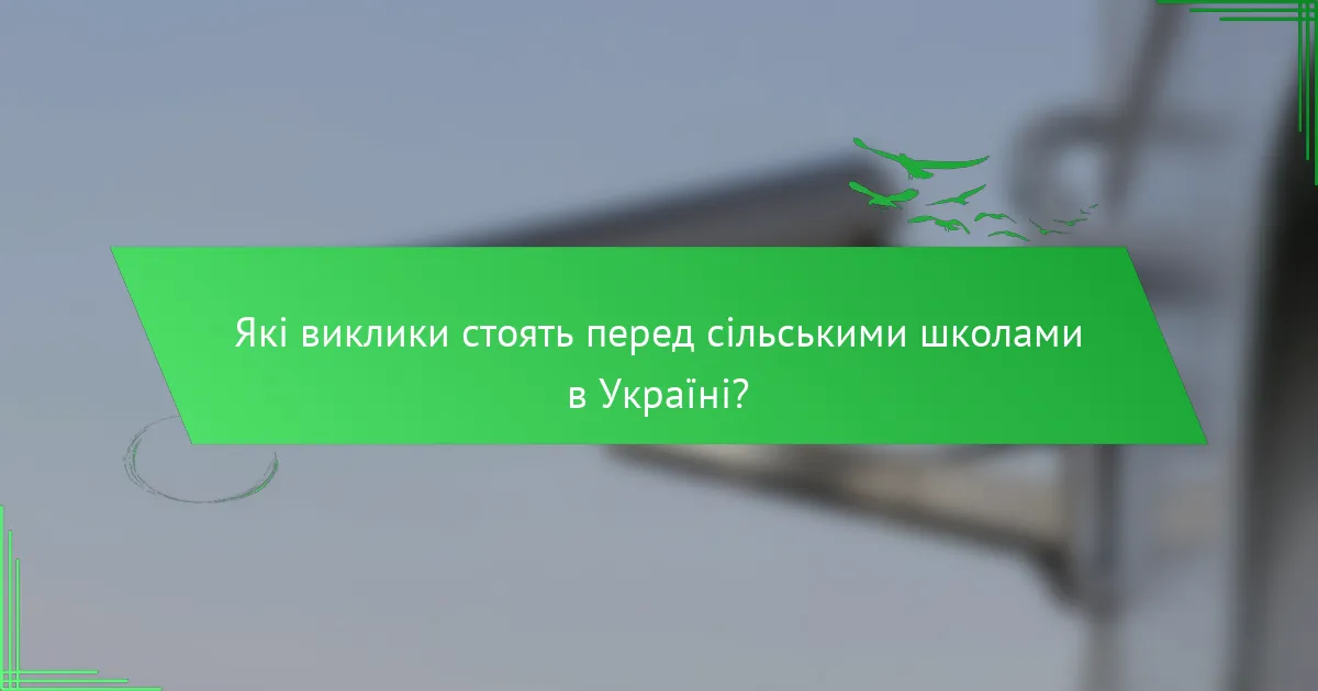 Які виклики стоять перед сільськими школами в Україні?